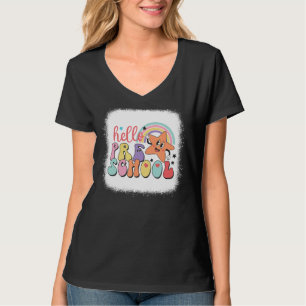 Camiseta Rainbow Hello Profesor de Preescolar First Day