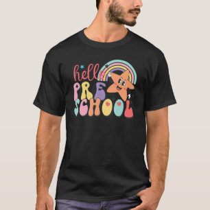 Camiseta Rainbow Hello Profesor de Preescolar First Day