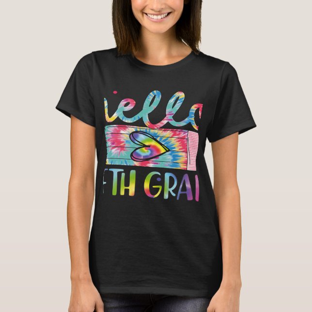 Camiseta Rainbow Hello profesor de quinto grado vuelve a se (Anverso)
