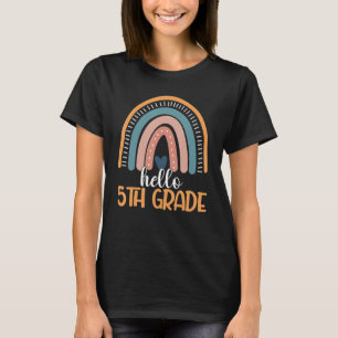 Camiseta Rainbow Hello Quinto grado de vuelta a la escuela