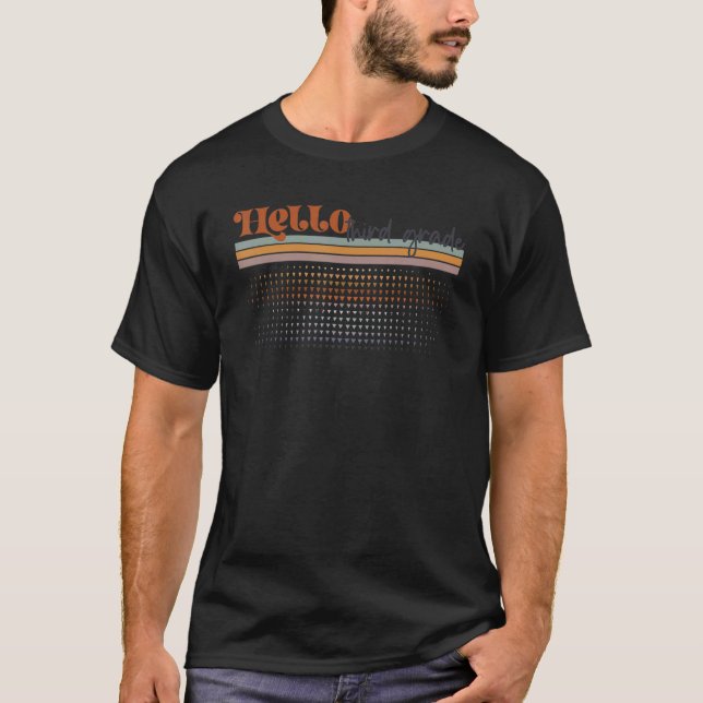 Camiseta Rainbow Hello Tercer Grado Profesor Primer Día de (Anverso)