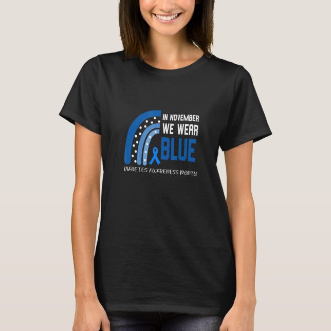 Camiseta Rainbow In November We Wear Blue Diabetes Awarenes (Anverso)