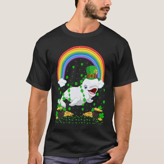 Camiseta Rainbow Irish Shamrock Beluga Whale St Patrick's D (Anverso)