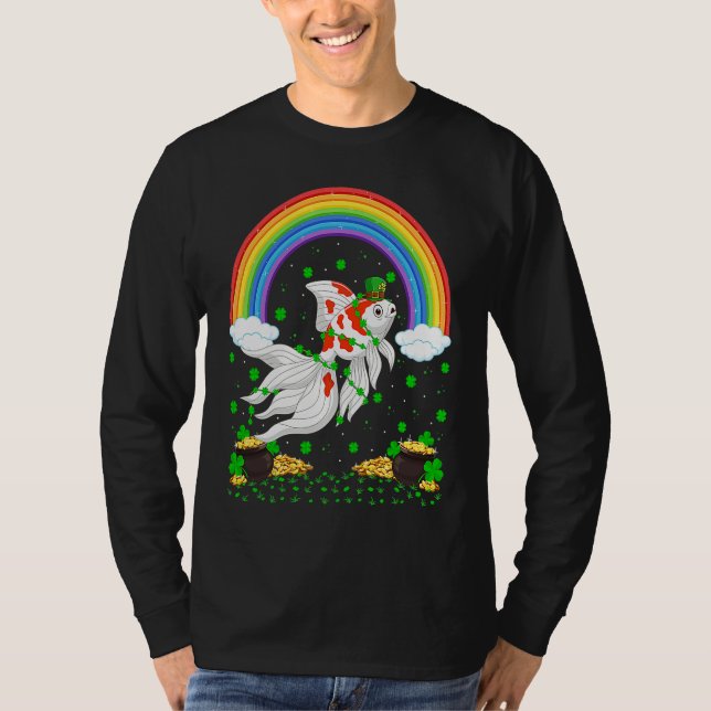 Camiseta Rainbow Irish Shamrock Goldfish St Patrick's Day (Anverso)