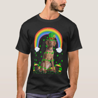 Camiseta Rainbow Irish Shamrock Vizsla Dog St Patrick's Day