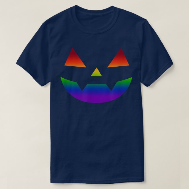 Camiseta Rainbow Jack O Lantern Face VampiT Halloween (Diseño del anverso)