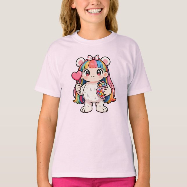 Camiseta Rainbow Kawaii Bear T-Shirt (Anverso)