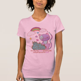 Camiseta Rainbow Kitten with Heart Lyrics on Women's Tee