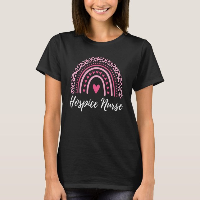 Camiseta Rainbow Leopard Hospice Nurse Medical Terminal Car (Anverso)