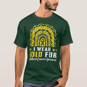 Camiseta Rainbow Leopard I Wear For Childhood Cancer Awaren