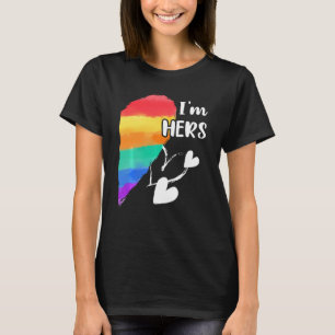 Camiseta Rainbow Lgbt Heart I'm Hers For Couples Gay Lesbia