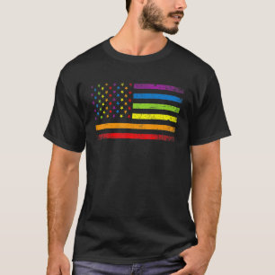 Camiseta Rainbow Lgbt Orgullo La Bandera Estadounidense Bis