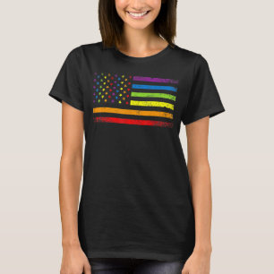 Camiseta Rainbow Lgbt Orgullo La Bandera Estadounidense Bis
