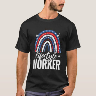 Camiseta Rainbow Lifestyle Worker 4Th Of July Usa America P