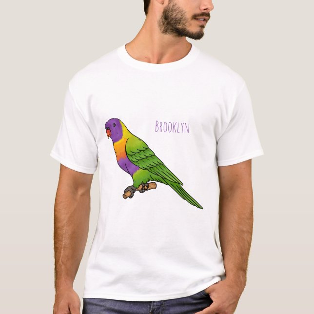 Camiseta Rainbow lorikeet bird cartoon illustration (Anverso)