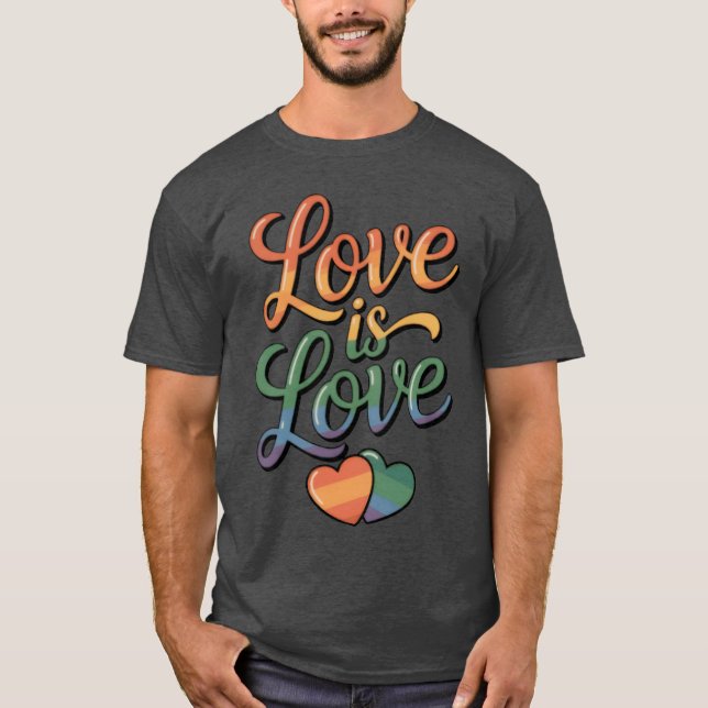 Camiseta Rainbow Love Is Loveypography Design retro (Anverso)