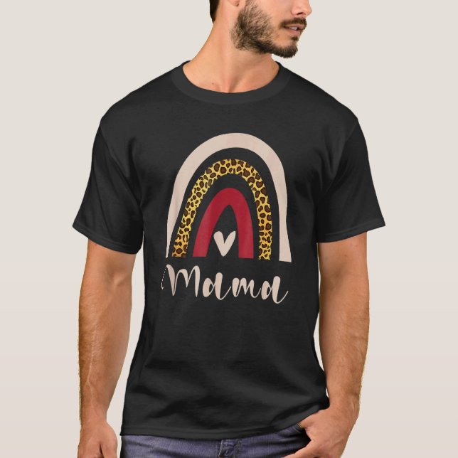 Camiseta Rainbow Mama Leopard Boho Style (Anverso)