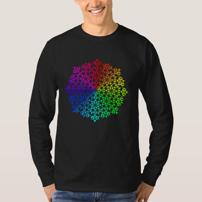 Camiseta Rainbow Mandala Lotus Flower Sacred Geometry Yoga  (Anverso)