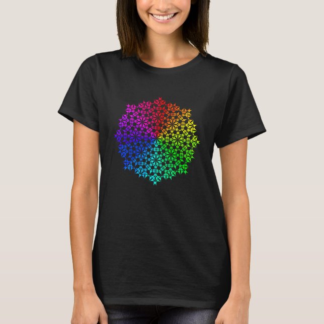 Camiseta Rainbow Mandala Lotus Flower Sacred Geometry Yoga  (Anverso)