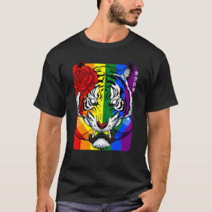 Camiseta Rainbow Oriental Tiger Lgbt Q Orgullo gay animal F