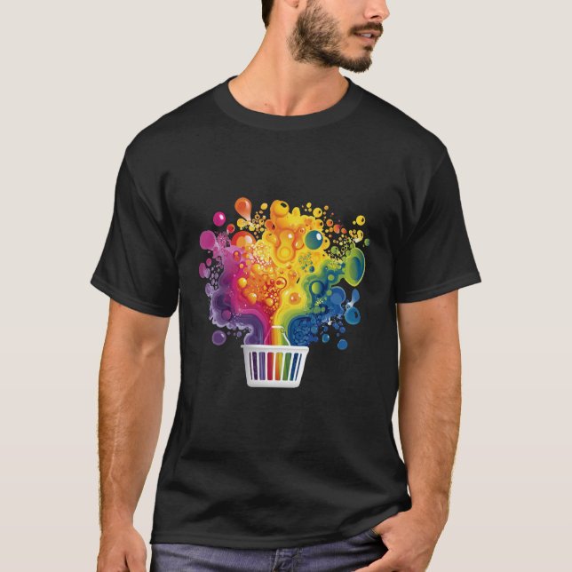 Camiseta Rainbow Paint Explosion from a Basket (Anverso)