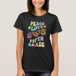 Camiseta Rainbow PEACE LOVE Quinto GRADO Leopard Print Retr