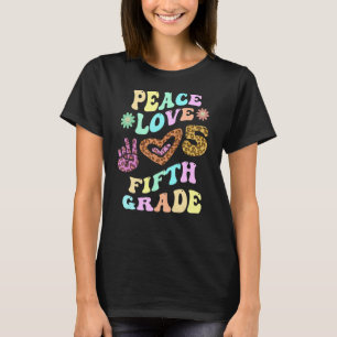 Camiseta Rainbow PEACE LOVE Quinto GRADO Leopard Print Retr