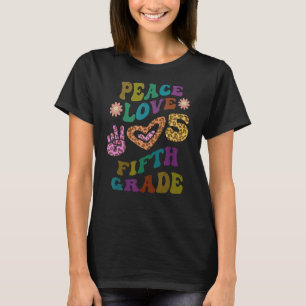 Camiseta Rainbow PEACE LOVE Quinto GRADO Leopard Print Retr