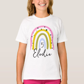 Camiseta Rainbow Personalized Name Birthday Number Custom G