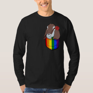 Camiseta Rainbow Pocket Goat Lgbt Q Cute Animal Gay Prige F