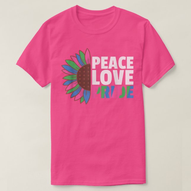Camiseta Rainbow Polyseual Flag Pride Lgbtq Sunflower  (Diseño del anverso)