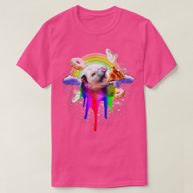 Camiseta Rainbow Possum (Diseño del anverso)