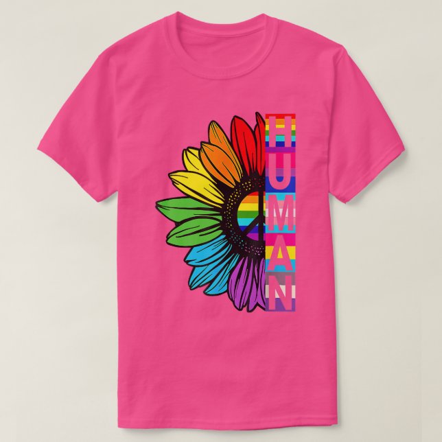 Camiseta Rainbow Premium de girasol humano (Diseño del anverso)