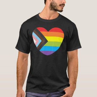 Camiseta Rainbow Pride Heart Progress Proud Gay LGBTQ Gende