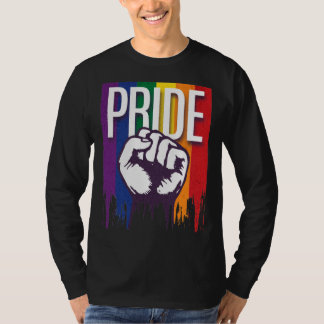 Camiseta Rainbow Pride LGBTQ Flag Power to the People Fist 