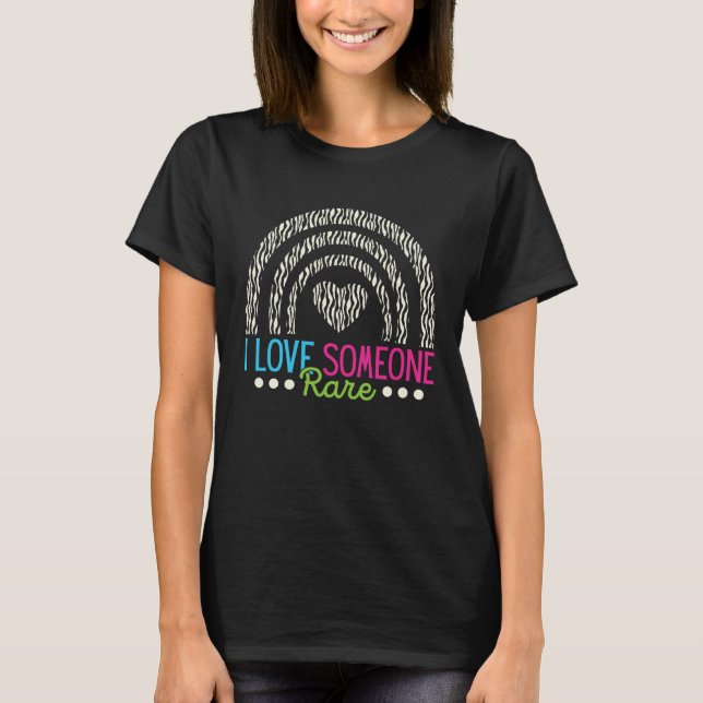 Camiseta Rainbow Rare Disease Awareness I Love Someone Rare (Anverso)