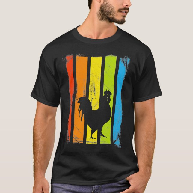 Camiseta Rainbow Rooster   Chicken Lovers Graphic  (Anverso)