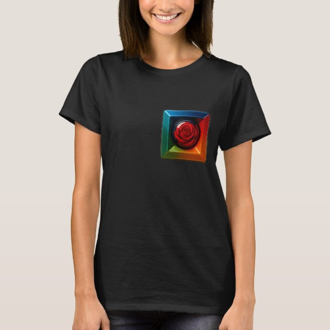 Camiseta Rainbow Rose Cube (Anverso)