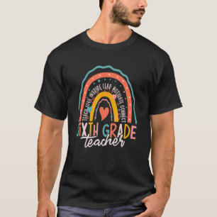 Camiseta Rainbow Sixth Grade Teacher First Day