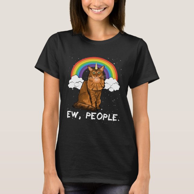 Camiseta Rainbow Somali Ew People Unicorn Cat (Anverso)