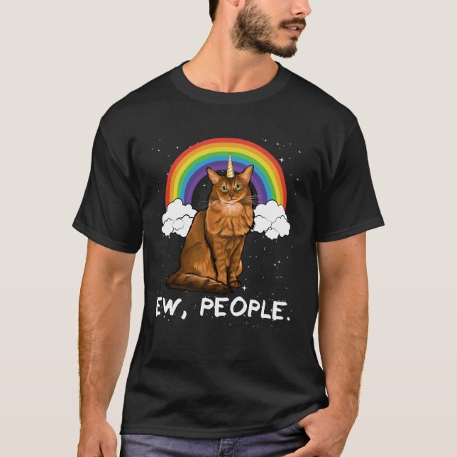 Camiseta Rainbow Somali Ew People Unicorn Cat (Anverso)