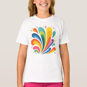 Camiseta Rainbow Splash – Remolino abstracto colorido para 