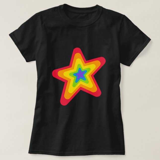 Camiseta Rainbow Star (Diseño del anverso)