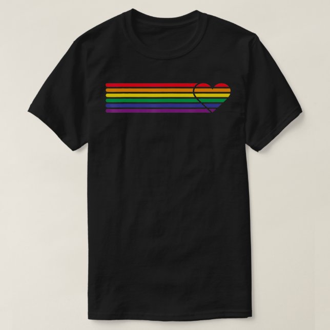 Camiseta Rainbow Stripe Heart Pride Gay Flag LGBTQ Unity Cl (Diseño del anverso)