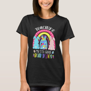 Camiseta Rainbow Teaching My 5º Grado Bunnies Easter Day C