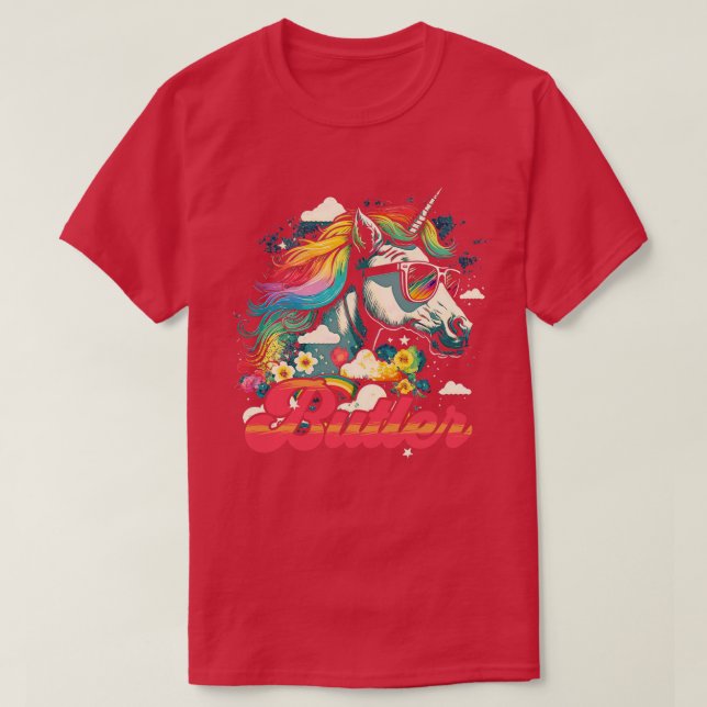 Camiseta Rainbow Unicorn Butler (Diseño del anverso)