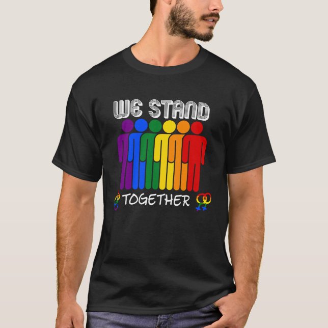 Camiseta Rainbow United LGBTQ Gay Lesbian Awareness (Anverso)