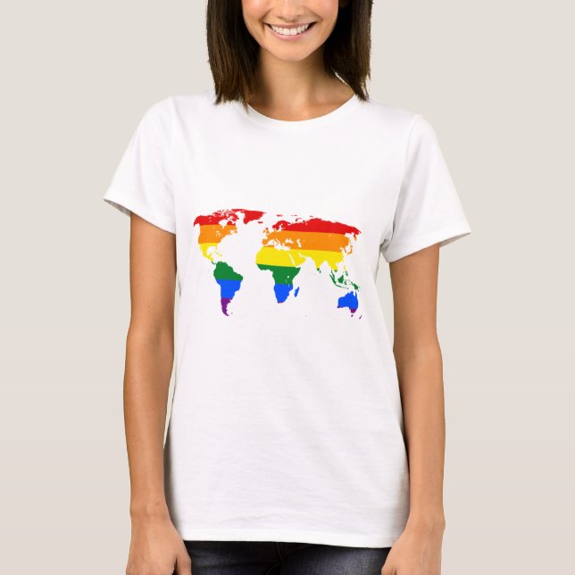 Camiseta Rainbow world Map (Anverso)