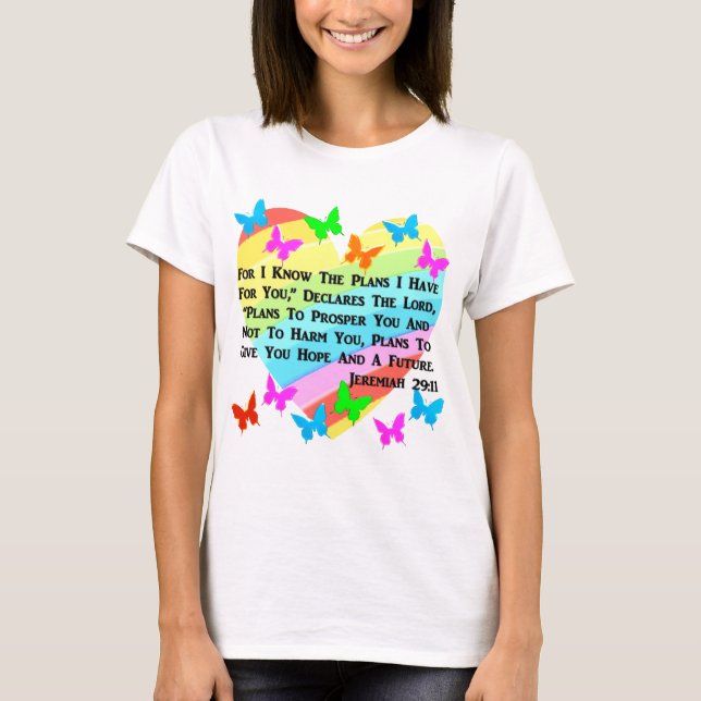 CAMISETA RAINBOW Y HEARTS JEREMIAH 29:11 (Anverso)
