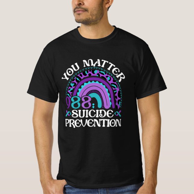 Camiseta Rainbow You Matter 988 Avisos de prevención del su (Anverso)